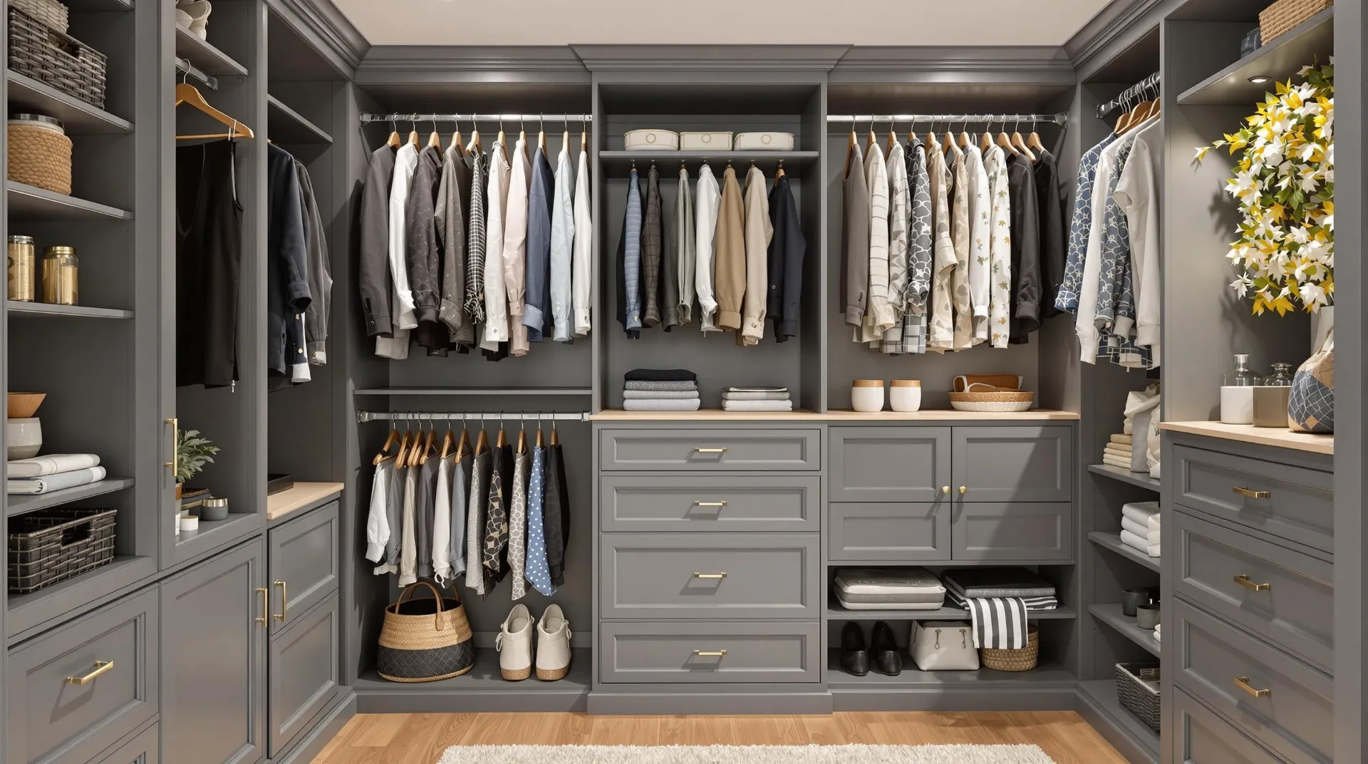 Gray cabinet custom closet